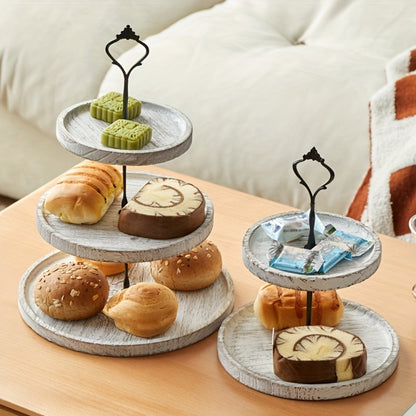 Wood Cupcake Stand 3 Tier Rustic Dessert Tower Holder for Birthday Party Wedding Baby Shower Farmhouse Woodland Decor Cupcake Display Rack Cake Serving Tray Table Centerpiece