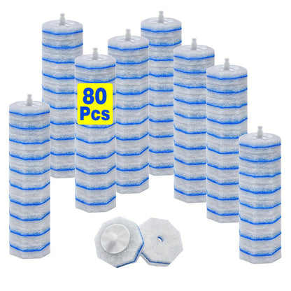 Toilet Wand Refills Compatible with Clorox ToiletWand, Disposable Microfiber Toilet Bowl Cleaner Refills, No-Touch Replacement Scrubbing Heads for Toilet Cleaning – 40 & 80 Count (Handle Not Included)