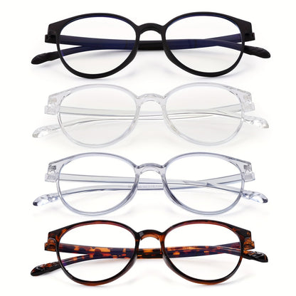 Rimless Reading Glasses for Women 3 Pack - Blue Light Blocking Lightweight Metal Frameless Readers with Anti Eyestrain Lenses, Multiple Colors and Magnifications 1.0X to 4.0X