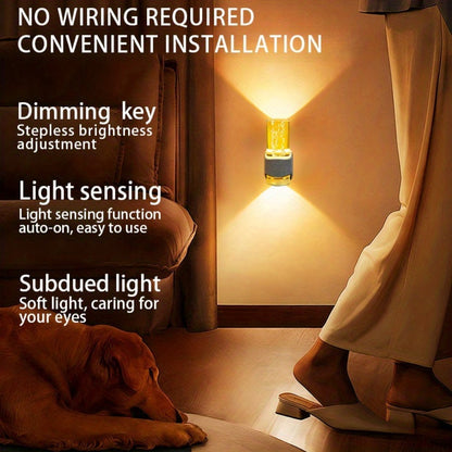 LED Plug-In Night Light with Dimmable 3000K Warm Light & Auto Sensor, 2 Pack for Hallway Bedroom