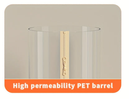 Stuffed Animal Storage Bin Transparent Cylindrical with Zipper – Large Plush Toy Organizer for Kids Bedroom Living Room – Clear Doll Storage Bag Easy Assembly