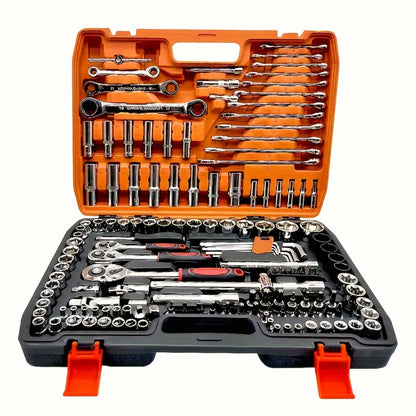 Premium Stainless Steel Repair Tool Kit 55/82/94/121PCS – Complete Automotive & Home Repair Set | Multi-Function Hand Tools | No Charging Required | Easy to Use | Perfect Gift for Men