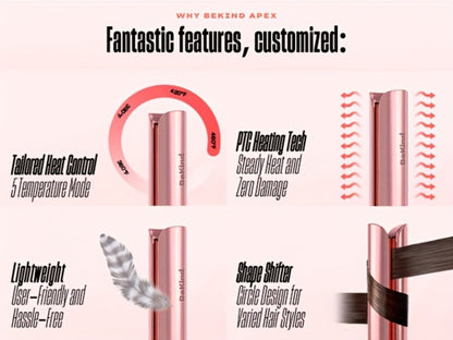 Hair Straightener Flat Iron 2-in-1 Curling Iron | 460°F Professional Ceramic Plates | 15s Fast Heating | Temp Memory | UltraSmooth Anti-Frizz | Gift Set for Women Girls