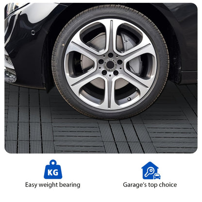 Interlocking Deck Tiles 44pcs 12"x12", Waterproof Outdoor Patio Flooring Tiles, PP Plastic Interlocking Floor Tiles for Balcony Pool Backyard Terrace, Easy Install All-Weather Anti-Slip Deck Tiles Grey
