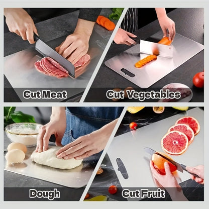 Titanium Cutting Board Set 3-Piece Pure Titanium Kitchen Cutting Boards Large Medium Small – Double-Sided Durable Metal Cutting Board, Antibacterial & Easy to Clean, Professional Kitchen Chopping Board