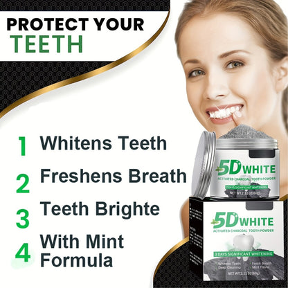 Bamboo Charcoal Tooth Powder 30g Whitening Teeth Powder with Mint Extract Stain Removal Fresh Breath Deep Cleansing Natural Activated Charcoal Toothpowder for Whiter Teeth Daily Oral Care