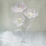 1 Set Of 3 Pink Blue Silk Mesh Peonies