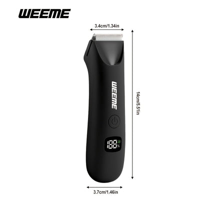 Men's Body Hair Trimmer USB Rechargeable - Chest, Leg & Armpit Hair Trimmer with LCD Display & LED Light, Cordless Electric Body Groomer for Men, Gift for Dad, Husband, Son, Birthday & Father's Day