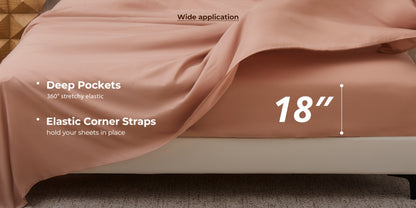 Bed Sheet Set Soft Breathable Cooling Microfiber Fitted & Flat Sheets with Deep Pockets – Wrinkle Free Hotel Luxury Bedding in Multiple Colors & Sizes