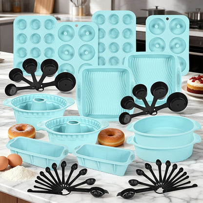 Baking Pan Set Nonstick Carbon Steel Cookie Sheets Roasting Pans Round Cake Muffin Pizza Bread Pans Kitchen Bakeware Set 4 11 23 46 Piece