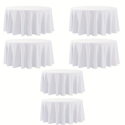 120 Inch Round Tablecloth Bulk Pack – Wrinkle-Free Table Cover for Wedding, Party, Christmas & Halloween, Black or White (6/12/18 Pack)