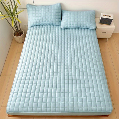 Quilted Waterproof Mattress Protector Soft Breathable Mattress Cover with Deep Pocket for Full Queen King - Solid Color Bedding Pad for Bedroom Guest Room Hotel Apartment School