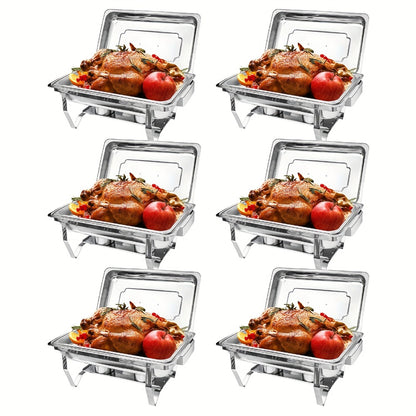 Chafing Dishes Buffet Set 9QT Stainless Steel Food Warmer Trays for Parties Hotel Christmas - 1/2/4/6/8 Pack