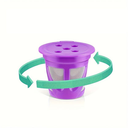 Reusable K-Cup Coffee Pods Set of 6 – Refillable Coffee Filters Compatible with Keurig K-Supreme & K-Supreme Plus, Use Your Own Ground Coffee, Eco-Friendly & BPA-Free – Black, Purple, Mixed