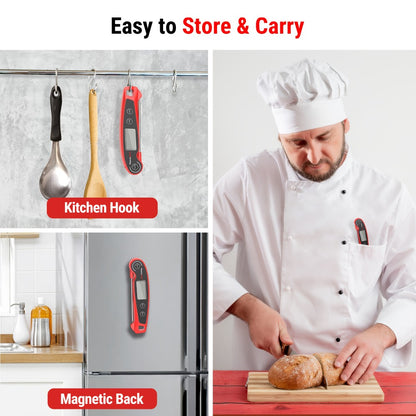 Instant Read Meat Thermometer with Motion Sensing – Digital Food Thermometer for Kitchen BBQ Grill Smoker Oil Candy Cooking