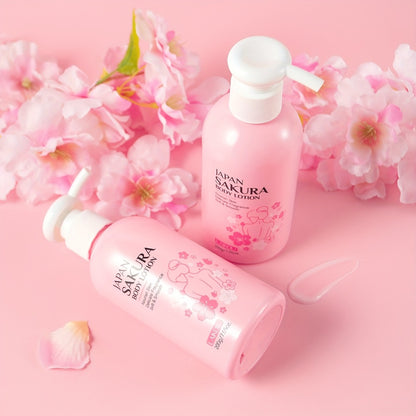 Sakura Body Lotion Hydrating Moisturizer 200g | LAIKOU Radiant Skin Cream with Vitamin C & Shea Butter | Dry Cracked Skin Repair | Brightening Nourishing Body Cream for Silky Smooth Skin