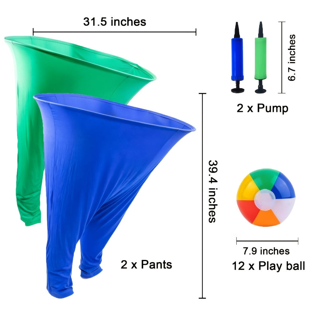 Grandma Pants Game Set 2 Pack – Outdoor Party Ball Pants Game with 12 Elastic Balls & 2 Pumps, Fun Team Building Activity for Adults Kids, Backyard Summer Party Games, Baby Shower, Family Reunion