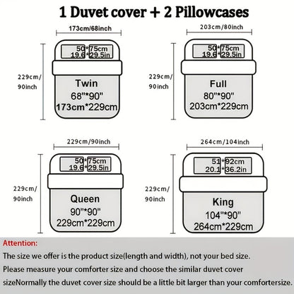 Duvet Cover Set Queen King Twin Full 3D Geometric Cube Print | 3-Piece Polyester Bedding Set | Black Blue Grid Pattern | All-Season Soft Quilt Cover + 2 Pillowcases | Machine Washable