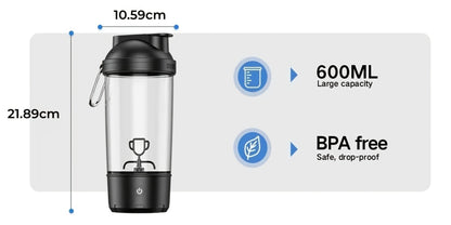 Electric Protein Shaker Bottle 24oz USB Rechargeable Self Stirring Blender Cup BPA Free Portable Gym Mixer for Protein Shakes Meal Replacements Fitness Gift