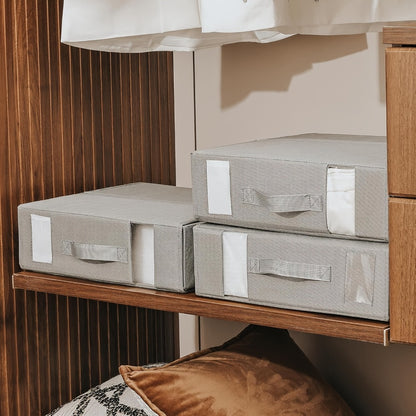Sheet Organizers and Storage Foldable Closet Organizer Boxes for Bedding, Blankets & Clothes – Bedroom Wardrobe Under Bed Storage Containers, 3 or 6 Pack