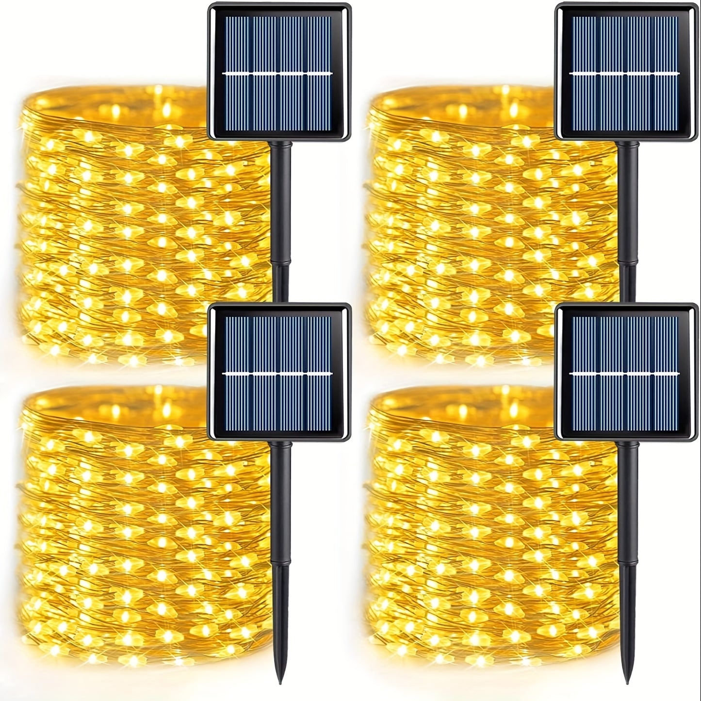Solar Fairy String Lights Outdoor – 110 LED Copper Wire Solar Twinkle Lights with 8 Modes & Touch Control for Christmas Tree, Garden, Patio, Wedding & Party – 2, 4 or 8 Pack