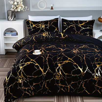 Duvet Cover Set 3 Piece Soft Bronzing Texture Bedding Set with Duvet Cover and 2 Pillowcases for Home Dormitory All Season Twin Full Queen King