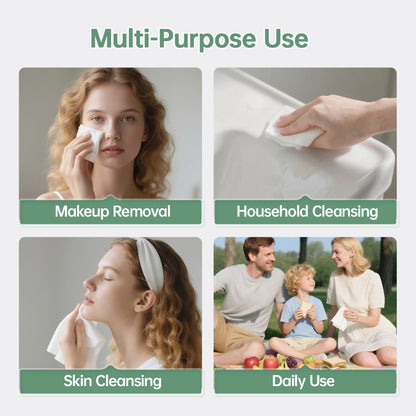 Disposable Face Towels Jumbo Ultra-Soft Extra Thick – Highly Absorbent Dry Wet Dual-Use Facial Wipes for Makeup Removal, Facial Cleansing, Spa & Travel, All Skin Types, 50 / 100 / 150 Sheets per Pack