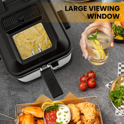 Deep Fryer 1500W Electric – Non-Stick Stainless Steel Frying Pot with Adjustable Temperature Control & Frying Basket, 1.5L / 2.5L / 3L / 5L / 6L Capacity for Home Kitchen