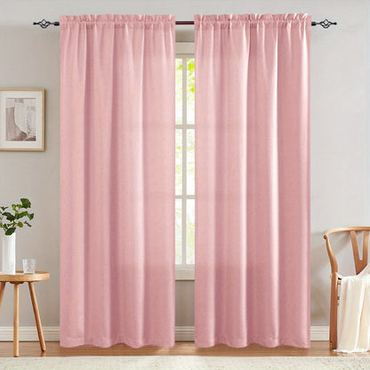 Blackout Curtains 80% Light Blocking – 2 Panels Thermal Insulated Linen Textured Rod Pocket Window Drapes for Bedroom, Living Room & Kitchen Privacy