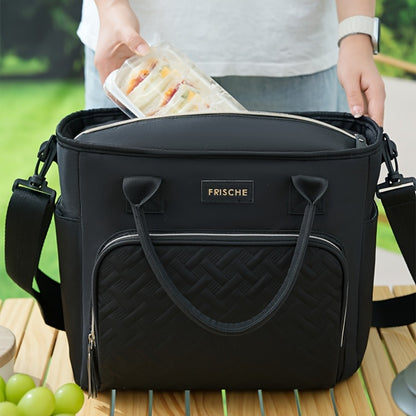 Insulated Lunch Bag Extra Large 11L Thermal Tote with Adjustable Shoulder Strap and Handle Hot Cold Food Carrier Beach Cooler Bag for Outdoor Picnic Work in Black Purple Green Grey