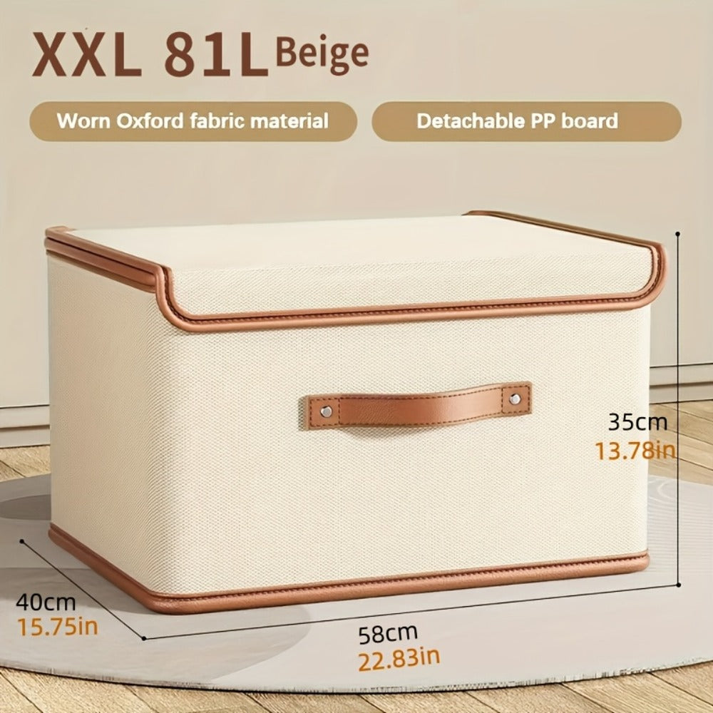 Foldable Storage Bins with Lids 2-Pack, Large Collapsible Clothes Organizer with Flip-Top Closure — Under Bed Storage for Bedroom, Closet, Dorm, Home & Travel | Multiple Sizes