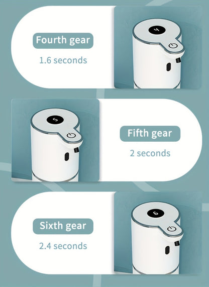 Automatic Sensor Soap Dispenser Foam Type 6 Gear Digital Display - Rechargeable Touchless Large Capacity Countertop or Wall Mount | Black White | Kitchen Bathroom Restroom Hands Free