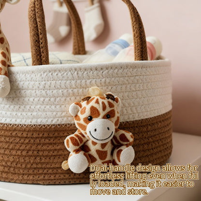 Cute Animal Woven Storage Basket – Decorative Desktop Organizer for Remote Controls, Toys, Stationery & Small Items – Bear, Bunny, Elephant & Giraffe Styles for Home, Nursery & Gift