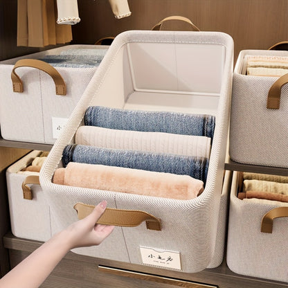 Large Fabric Storage Baskets with Handles 2 Pack Foldable Collapsible Storage Bins for Closet Bedroom Living Room Wardrobe Clothes Organizer Shelf Basket 26L