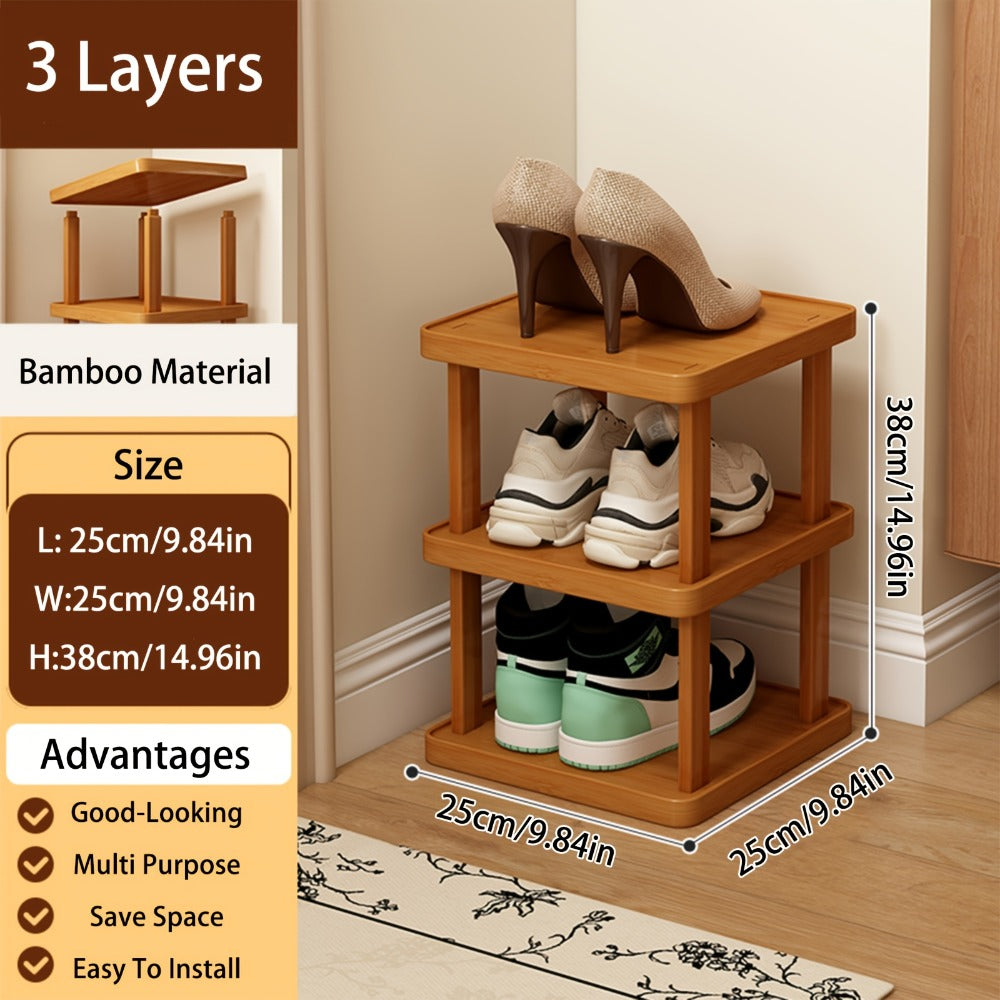 Bamboo Shoe Rack 6 or 9 Tier – Space-Saving Wood Grain Shoe Organizer, Easy Assembly Freestanding Shoe Shelf for Entryway, Living Room, Bedroom & Dorm