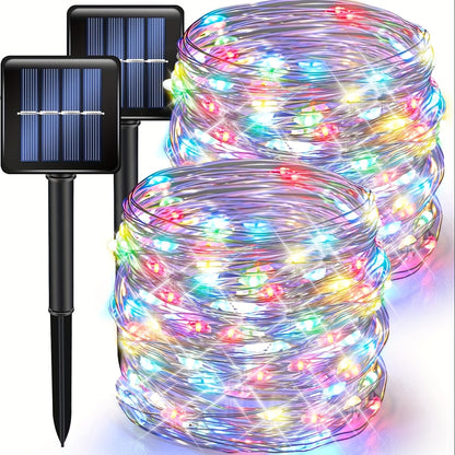 Solar Fairy String Lights Outdoor – 110 LED Copper Wire Solar Twinkle Lights with 8 Modes & Touch Control for Christmas Tree, Garden, Patio, Wedding & Party – 2, 4 or 8 Pack