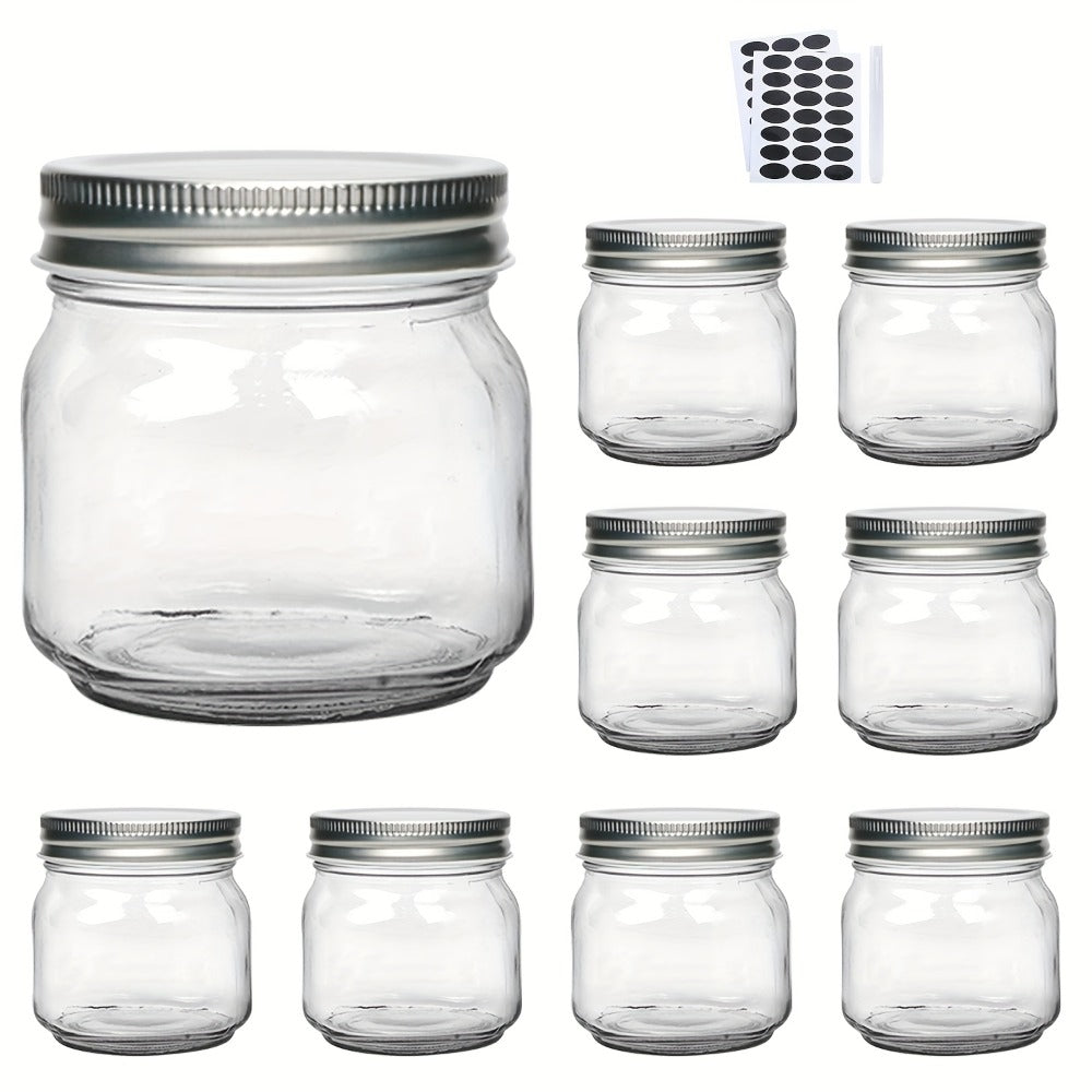 Mason Jars 8oz Glass Jars with Lids – 9/18/27/36 Pack Regular Mouth Canning Jars for Storage, Spices, Jelly, Jam, Honey & Caviar | Dishwasher Safe Spiral Lid Kitchen Storage Containers Set
