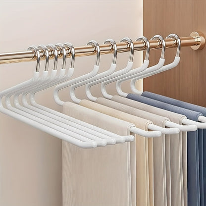 Pants Hangers Metal Open Leg Non-Slip - Heavy Duty Trouser Jeans Hanger for Wardrobe, Space Saving, Black or White, 10/20/30/50pcs