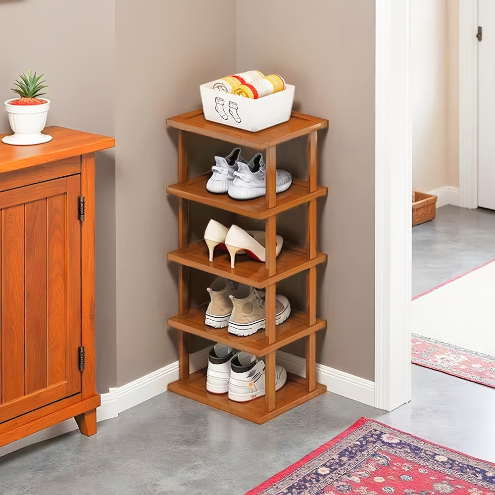 Bamboo Shoe Rack 6 or 9 Tier – Space-Saving Wood Grain Shoe Organizer, Easy Assembly Freestanding Shoe Shelf for Entryway, Living Room, Bedroom & Dorm