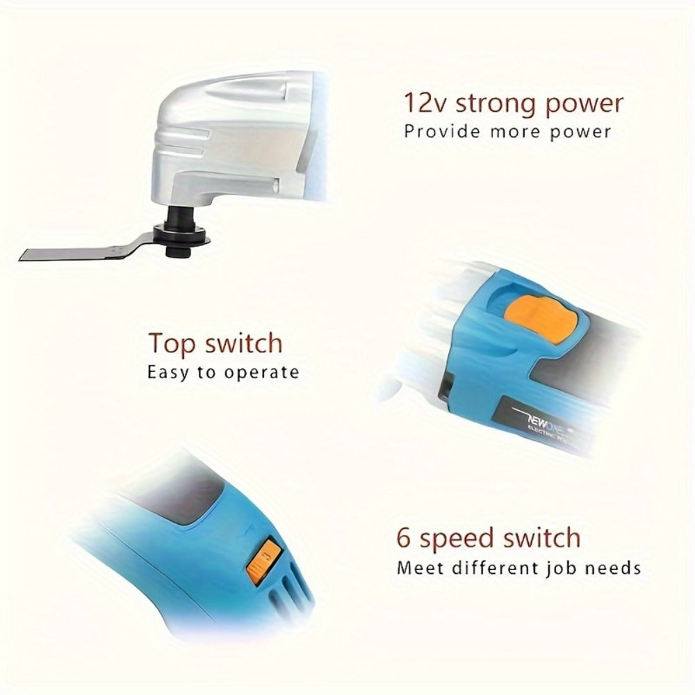 Oscillating Multitool Kit 2.5 Amp Corded, 6-Speed Variable, 3° Oscillation Angle, Cutting Tool for Wood Metal Plastic, High-Precision Renovator Tool for DIY Projects & Home Repairs, Accessories Included