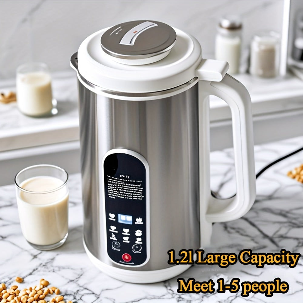 Soy Milk Maker Machine 40oz – 800W Stainless Steel Nut Milk, Soup & Juice Blender with 24-Hour Timer, Auto-Clean & Touch Control