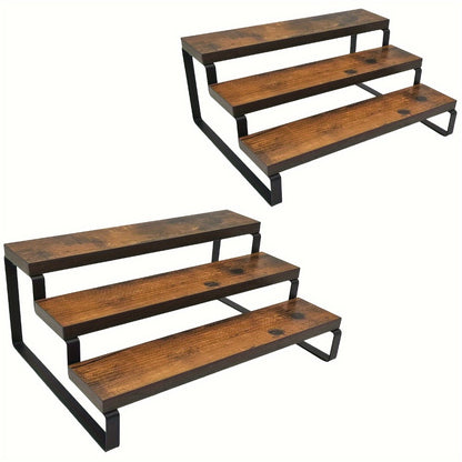 Expandable Spice Rack Organizer 3-Tier 2-Pack – Adjustable 13.8" to 26" Display Riser Stand for Kitchen Cabinet, Countertop & Pantry – Shelf for Spices, Liquor, Perfume, Makeup & Collectibles