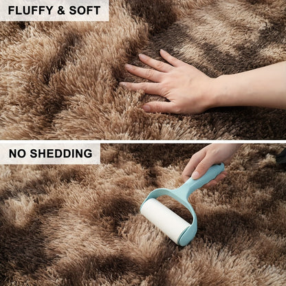 Shaggy Plush Area Rug - Soft Fluffy Carpet for Living Room, Bedroom & Sofa | Non-Slip Machine Washable Tie-Dye & Solid Color Long Pile Rug | Luxury Home Decor Floor Mat in Multiple Sizes & Colors