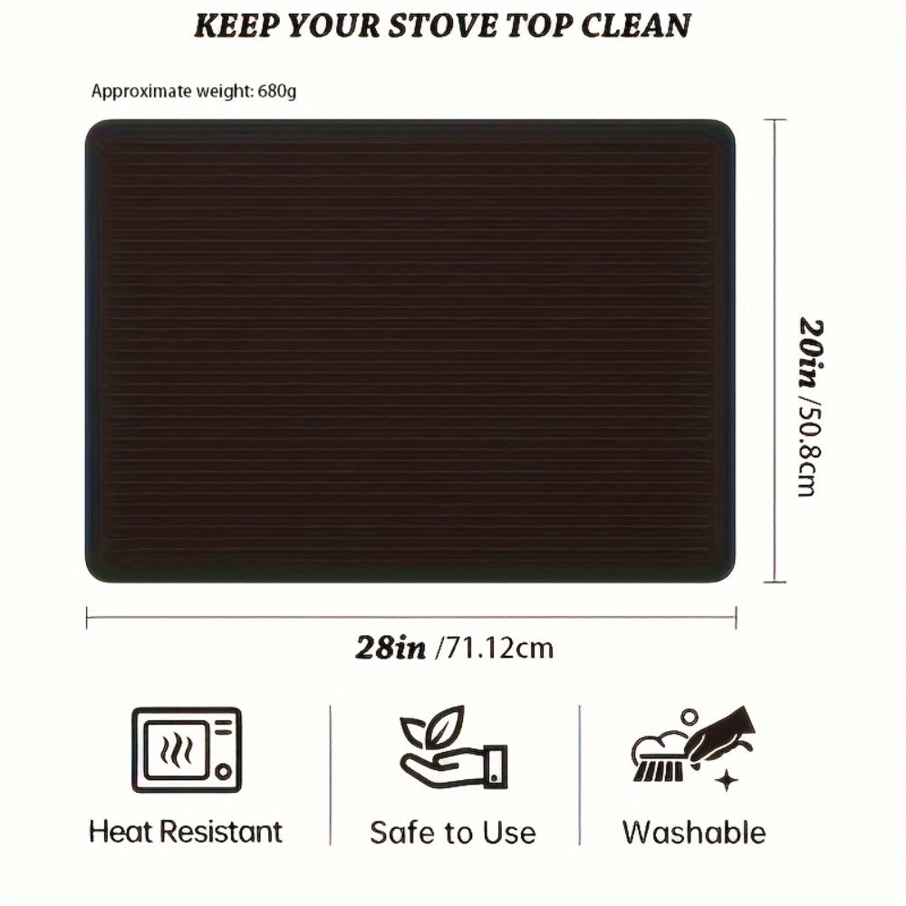 Silicone Stove Top Cover Protector 28x20 Inch – Heat-Resistant Glass Cooktop Cover for Electric & Ceramic Stoves, Scratch-Proof Surface Mat & Kitchen Dish Drying Pad