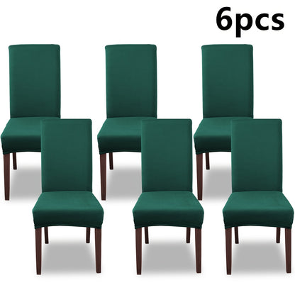 Silky Fiber Elastic Dining Chair Covers Set | Stretch Milk Fiber Slipcover, All-in-One Furniture Protector for Kitchen Wedding Office Hotel Living Room, 4pcs or 6pcs, 8 Colors