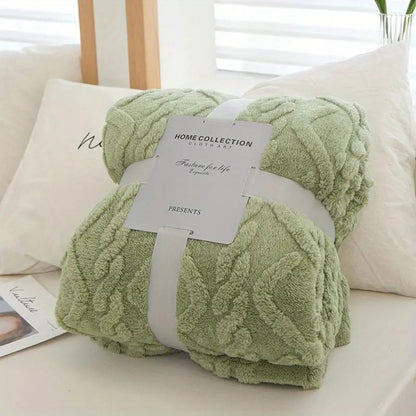 3D Plush Dense Weave Fleece Blanket – Ultra-Soft Warm Throw for Bed, Couch, Travel & Outdoor, Air-Conditioning Friendly, 3 Colors, 2 Sizes