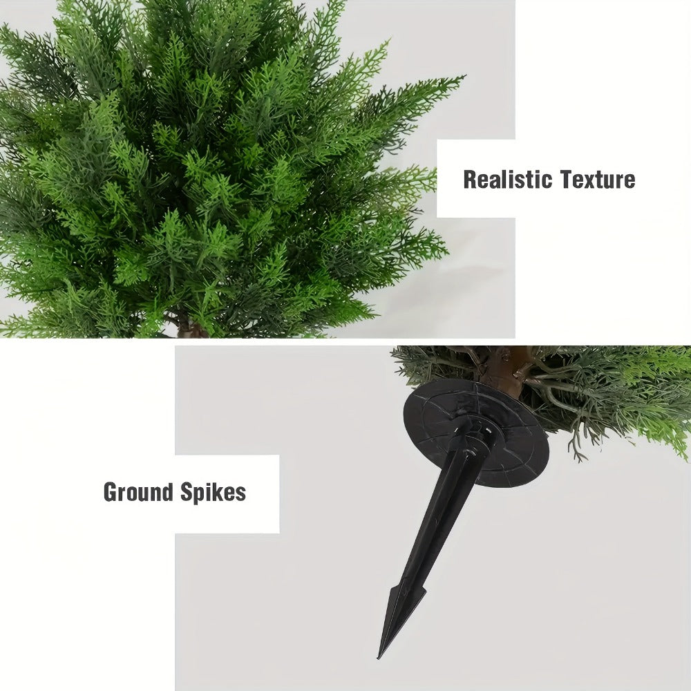 Artificial Topiary Ball Trees for Outdoor & Indoor Decor – UV Resistant Faux Lavender, Azalea & Pansy Shrubs with Ground Spike – Evergreen Fake Plants for Front Porch, Garden & Backyard (Single & 2 Pack)