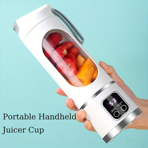 Portable Juicer USB Rechargeable with LED Display - Handheld Personal Blender for Smoothies, Juice & Ice Crush, Li-Ion Battery Powered Mini Juicer Cup for Home, Gym, Travel & Outdoor, Multiple Styles