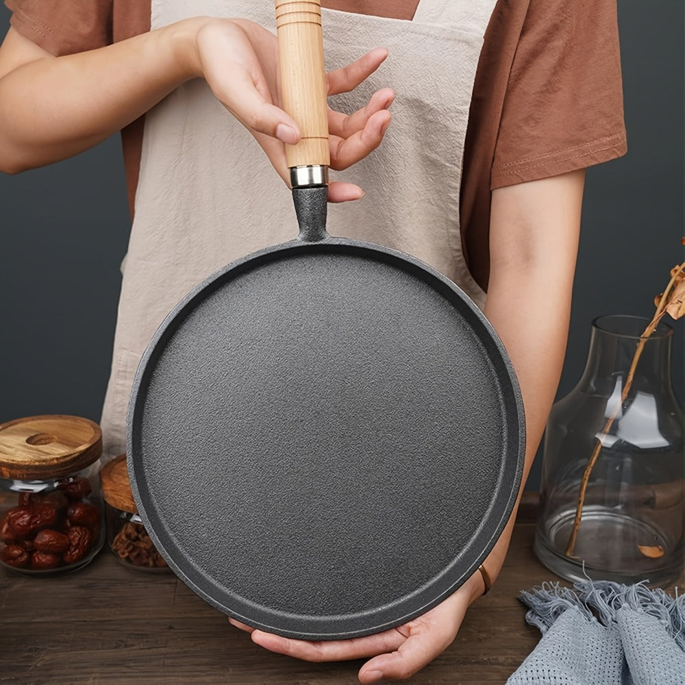 Cast Iron Skillet Non-stick Flat Pan 8.27/9.45/10.63 Inch for Pancakes Eggs & Crepes – Induction Gas Campfire Compatible Breakfast Griddle Pan for Indoor Outdoor Cooking