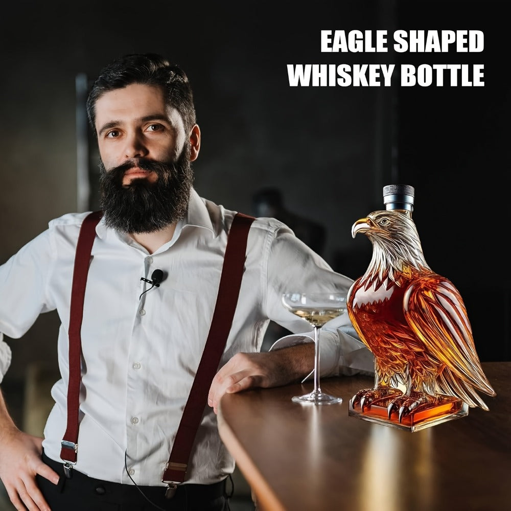 Eagle Shaped Whiskey Decanter with Wings Base – Elegant Animal Model for Home Bar Decor, Dining Table Centerpiece, Wine & Spirits Presentation, Collectible Gift for Special Occasions